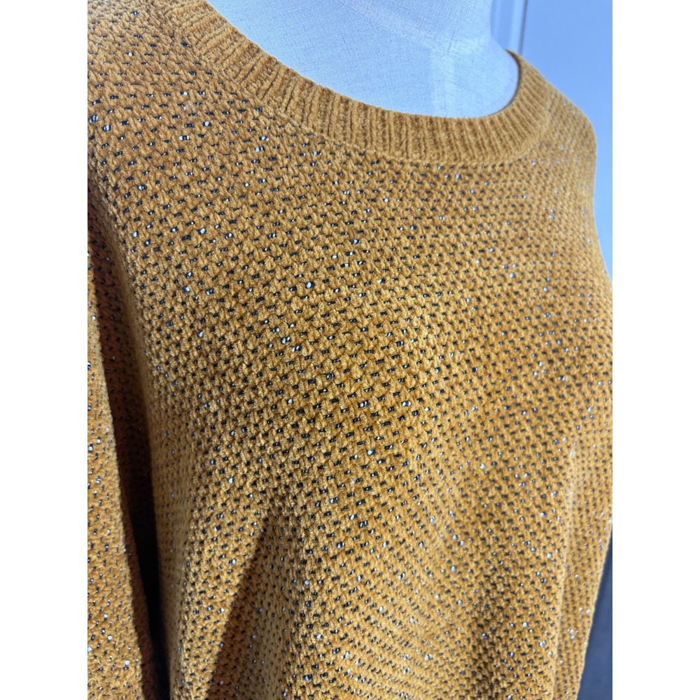 Eileen Fisher Sweater L Mustard Organic Cotton Chenille Oversized Never Worn - Picture 2 of 9